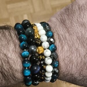 Blue and White Beaded Bracelets Set Special 5 For Price Of 2